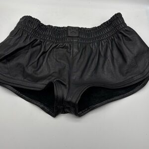 Prowler Women's Black Athletic Leather Shorts L